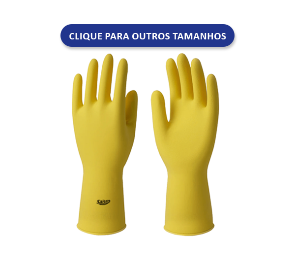 Luva Látex c/ Forro Amarela Top (P) - Sanro