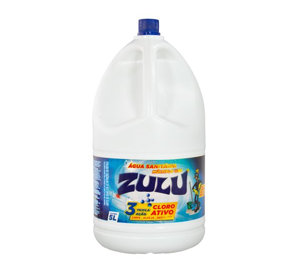 Cloro Líquido 2,5% (Água Sanitária) 5L - Zulu