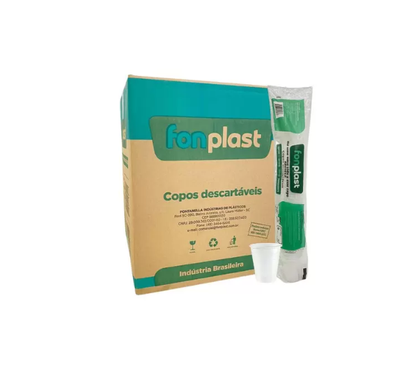 Copo Descartável Branco 180ml c/ 2.500 - Fonplast