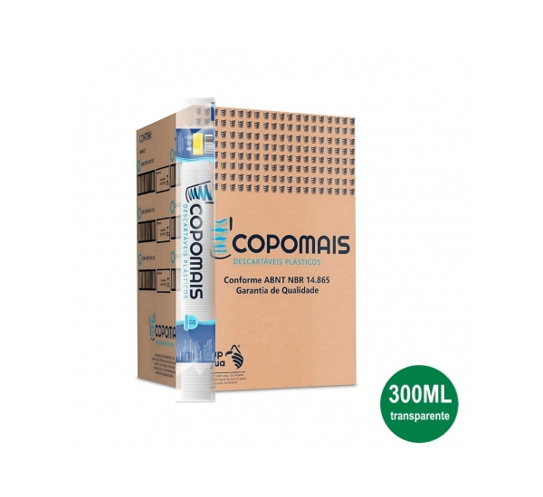 Copo Descartável Transparente 300ml c/ 2.000 - Copomais