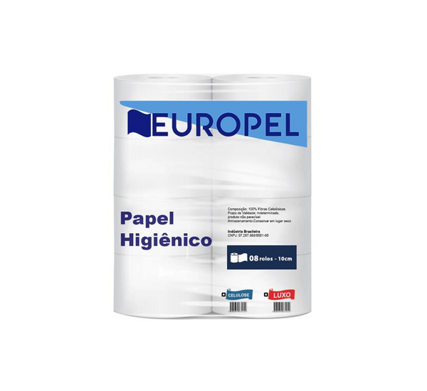 Papel Higiênico Rolão F. Simples 100% Celulose 8x300M - Europel
