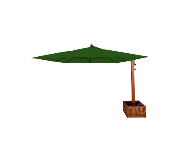 Ombrelone Lateral Quadrado 4M X 4M Base Floreira Verde Militar