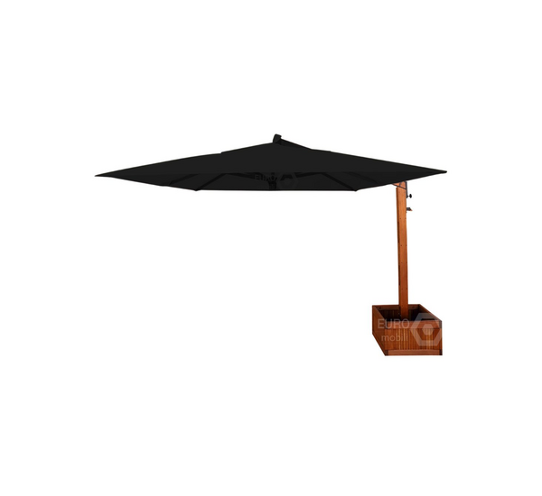 Ombrelone Lateral Quadrado 4M X 4M Base Floreira Preto