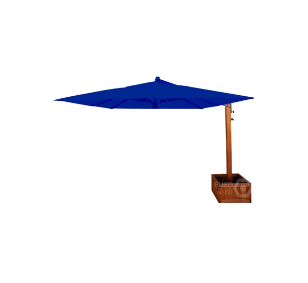 Ombrelone Lateral Quadrado 4M X 4M Base Floreira Azul Royal