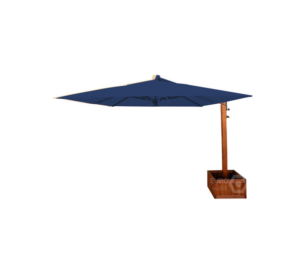 Ombrelone Lateral Quadrado 4M X 4M Base Floreira Azul Marinho