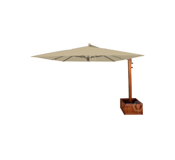 Ombrelone Lateral Quadrado 4M X 4M Base Floreira Areia