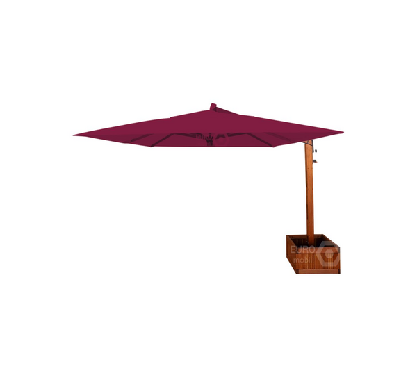 Ombrelone Lateral Quadrado 3M X 3M Base Floreira Vinho