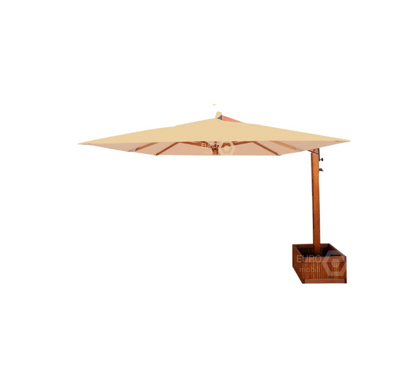 Ombrelone Lateral Quadrado 3M X 3M Base Floreira Creme