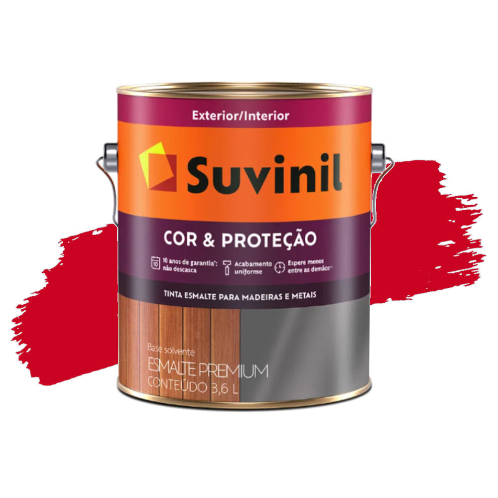 Tinta Suvinil Cor E Proteção Pintura Galão 3,6l Vermelho