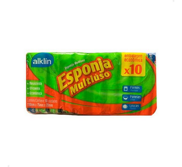 Esponja Dupla Face com 10 - Alklin