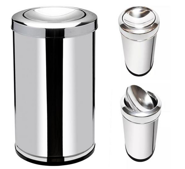 Lixeira em Aço Inox c/ Tampa Basculhante 20L