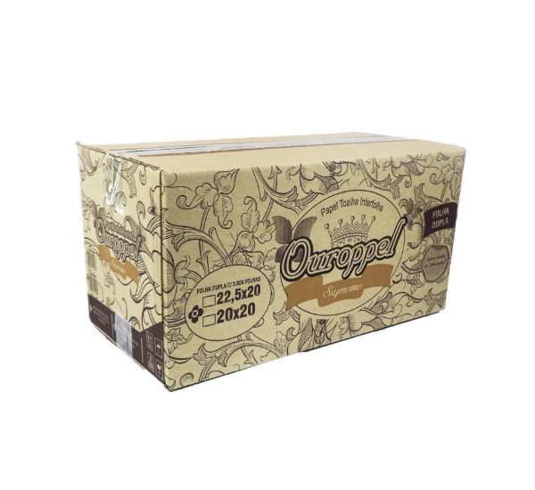 Papel Toalha Interfolha F. Dupla 2D 22,5x20cm c/ 2000 Supreme - Ouroppel