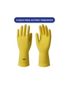 Luva Látex c/ Forro Amarela Top (P) - Sanro