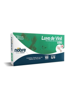 Luva Vinílica Descartável c/100 (G) - Nobre