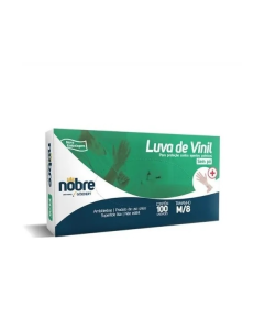 Luva Vinílica Descartável c/100 (M) - Nobre