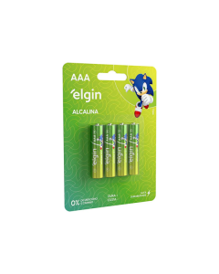 Pilha Alcalina (AAA) c/4 - Elgin