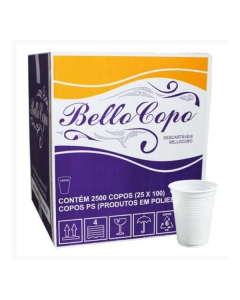 Copo Descartável Branco PP 180 ml c/ 2.500 - Bellocopo
