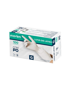 Luva Látex Descartável c/100 (G) - Inoven