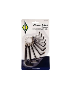 Chave Allen Jogo 1/16" X3/8" Com 10 Pecas -Brasfort