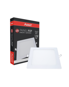 Painel Led Embutir Quadrado 12W 6500K-17cm Bivolt Avant