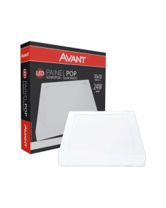 Painel Led-Sobrepor Quadrado 24W 6500K 30cm Bivolt Avant