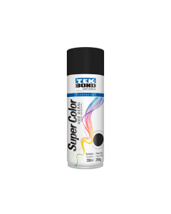 Tinta Spray Uso Geral Preto Fosco 350ml Super Color - TekBond