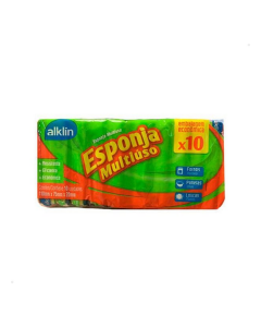 Esponja Dupla Face com 10 - Alklin