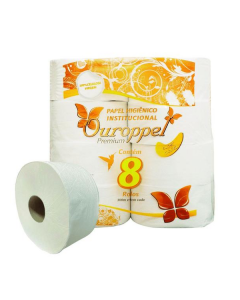 Papel Higiênico Rolão F. Simples 8x300M Luxo - Ouroppel