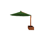 Ombrelone Lateral Redondo 2,5M Base Floreira Verde Militar