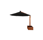 Ombrelone Lateral Redondo 2,5M Base Floreira Preto