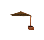 Ombrelone Lateral Redondo 2,5M Base Floreira Marrom