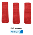 Kit 3 Refil Scrubber Mop 49x12 Vermelho Bralimpia